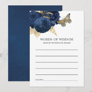 Invitation Mariage naval bleu et or vintage