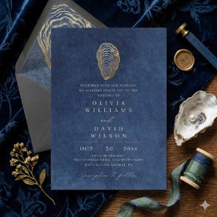 Invitation Mariage naval bleu moderne