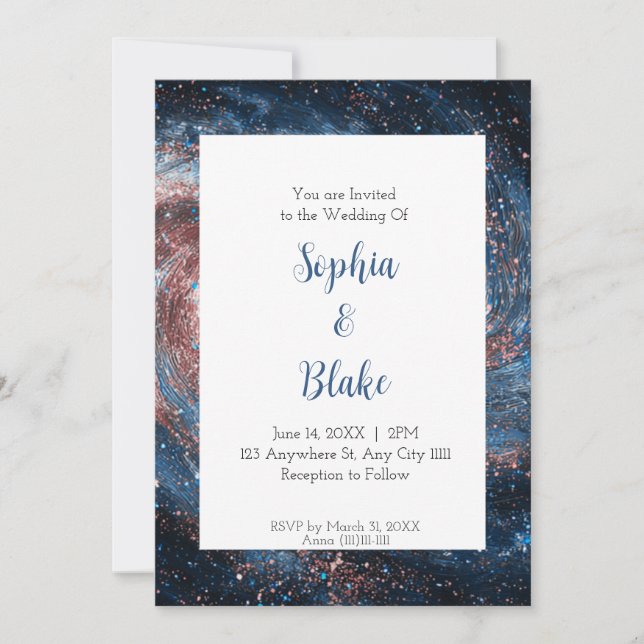 Invitation Mariage Nébuleuse Galactique (Devant)