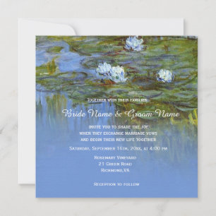 Invitation mariage nénuphar vintage Claude Monet