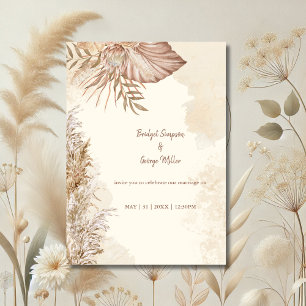 Invitation Mariage neutre Boho intemporel