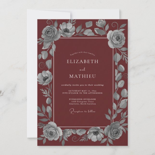 Invitation Mariage Noble d'Hiver Bordeaux (Devant)