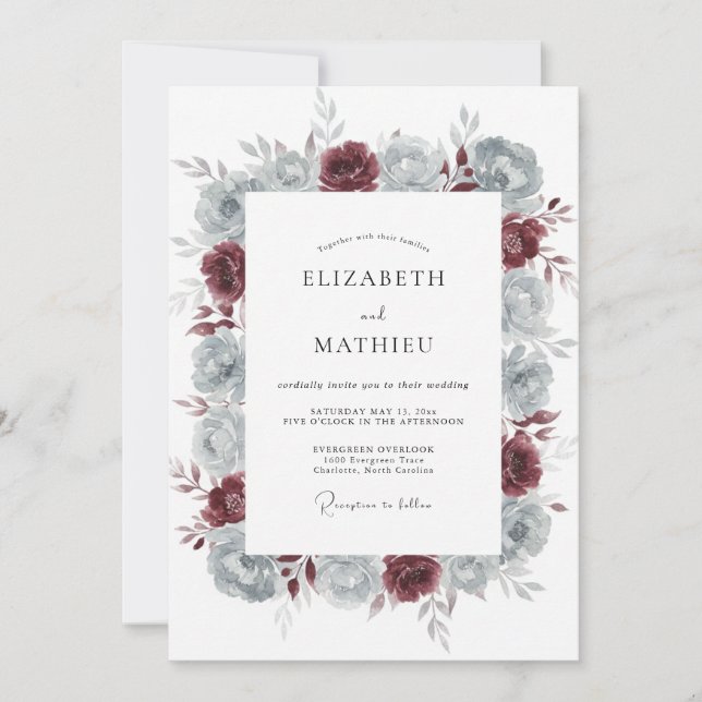 Invitation Mariage Noces de Peinture en Acier (Devant)