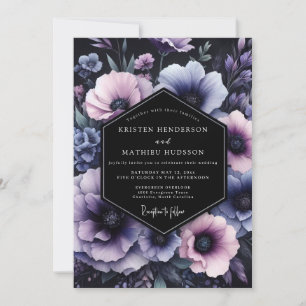 Invitation Mariage Nocturne Floral Améthyste