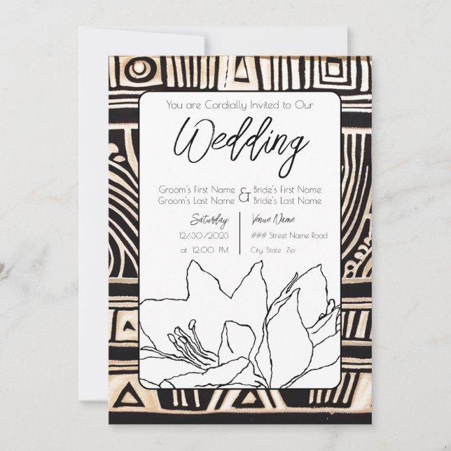 Invitation Mariage noir (Devant)