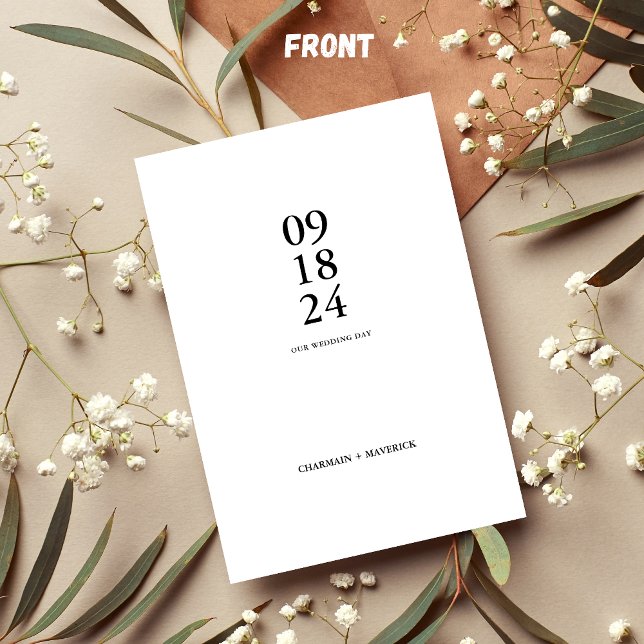 Invitation Mariage noir & blanc moderne Trend Bold Script (Créateur téléchargé)