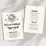 Invitation Mariage noir blanc rétro Disco Ball<br><div class="desc">rétro les années 70 faire-part de mariage super,  rétro invitation de mariage avec Rsvp et Détails dans le dos,  mariage noir et blanc Invitation,  Mariage de bal disco,  invitation de mariage de bal disco.</div>