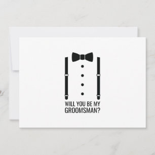 Invitation Mariage noir Bow Cravate Groomsman Proposition