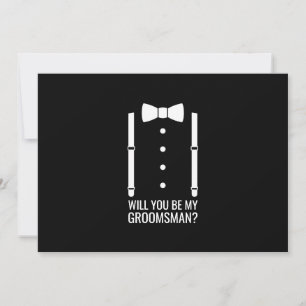 Invitation Mariage noir Bow Cravate Groomsman Proposition