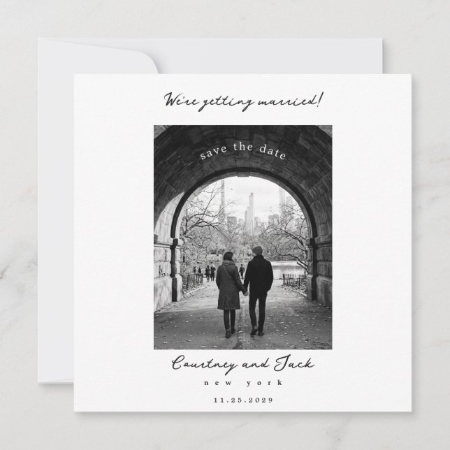Invitation Mariage noir enregistrer la date (Devant)