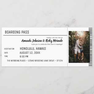 Invitation Mariage noir et blanc avec photo