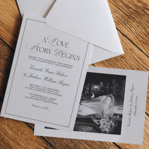 Invitation Mariage Noir et Blanc de l'Argent Ancien Intempore