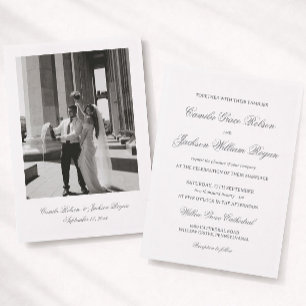 Invitation Mariage Noir et Blanc de l'Argent Ancien Intempore