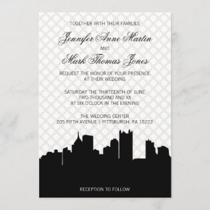 Invitation Mariage noir et blanc élégant de dentelle de