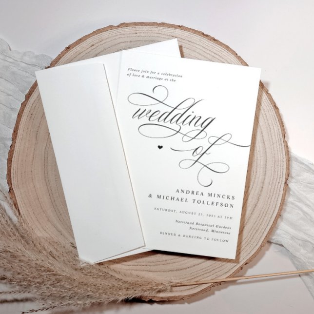 Invitation Mariage Noir et Blanc Élégant et Orné (Elegant luxury wedding invitations in black and white)