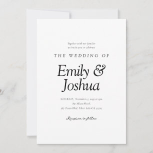 Invitation Mariage noir et blanc moderne