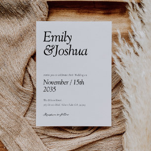 Invitation Mariage noir et blanc moderne