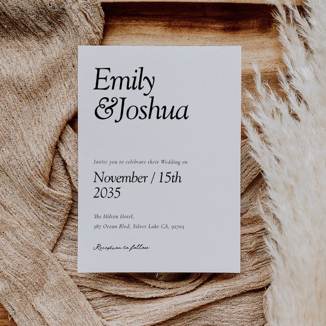 Invitation Mariage noir et blanc moderne (Créateur téléchargé)