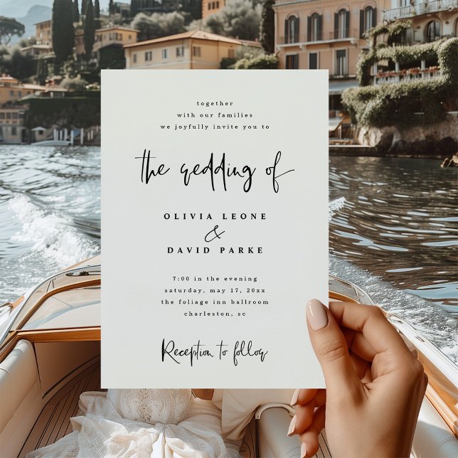 Invitation Mariage noir et blanc moderne (Créateur téléchargé)