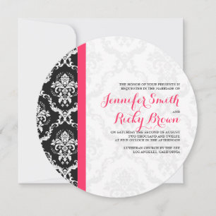 Invitation Mariage noir et blanc monogramme