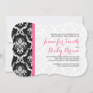 Invitation Mariage noir et blanc monogramme