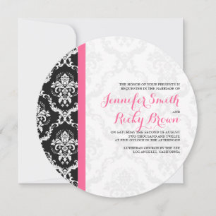 Invitation Mariage noir et blanc monogramme