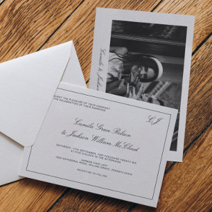 Invitation Mariage Noir et Blanc Vieille Fortune