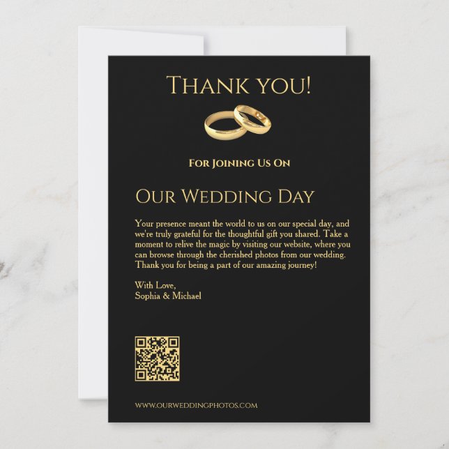 Invitation Mariage noir et or- (Devant)