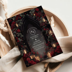 Invitation Mariage noir et rouge