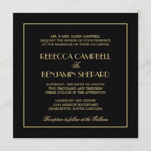 Invitation Mariage noir formel chic élégant décadent de Deco