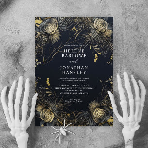 Invitation Mariage noir gothique d'Halloween