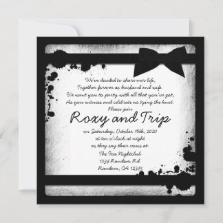 Invitation Mariage noir gris blanc invite
