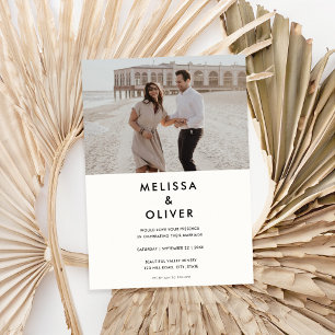 Invitation Mariage noir minimaliste moderne