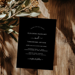 Invitation Mariage noir minimaliste moderne