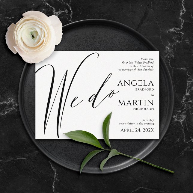 Invitation Mariage noir moderne minimaliste que nous faisons (Créateur téléchargé)