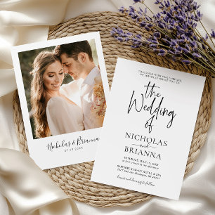 Invitation Mariage noir noir minimaliste photo classique