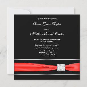 Invitation Mariage Noir Rouge