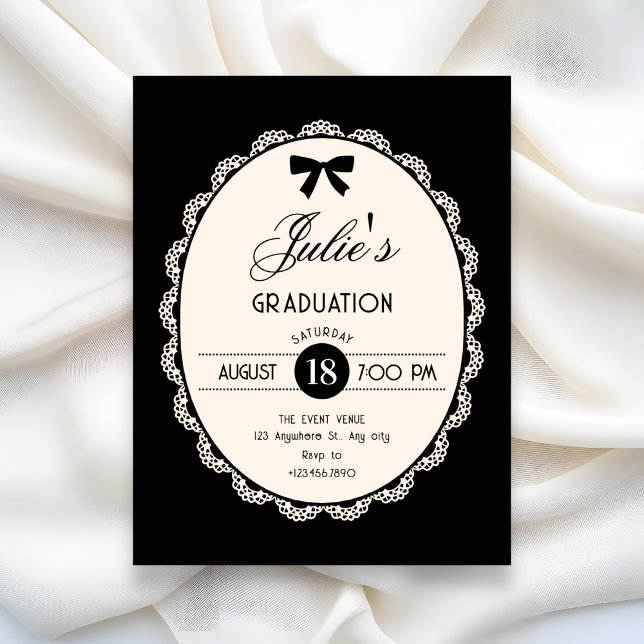 Invitation Mariage noir vintage (Créateur téléchargé)