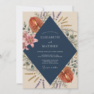 Invitation Mariage Nuit Exotique Anthurium Eucalyptus