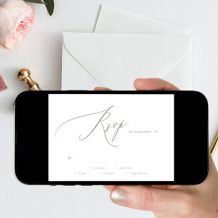 Invitation Mariage numérique blanc vert Sage moderne RSVP