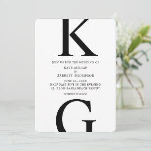 Invitation Mariage numérique minimaliste noir et blanc Polka