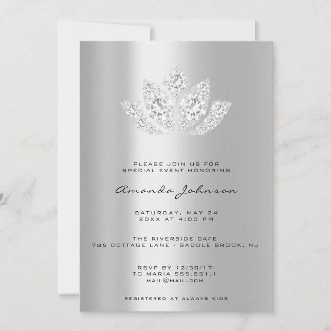 Invitation Mariage nuptial Lotus Mandala Crystal (Devant)