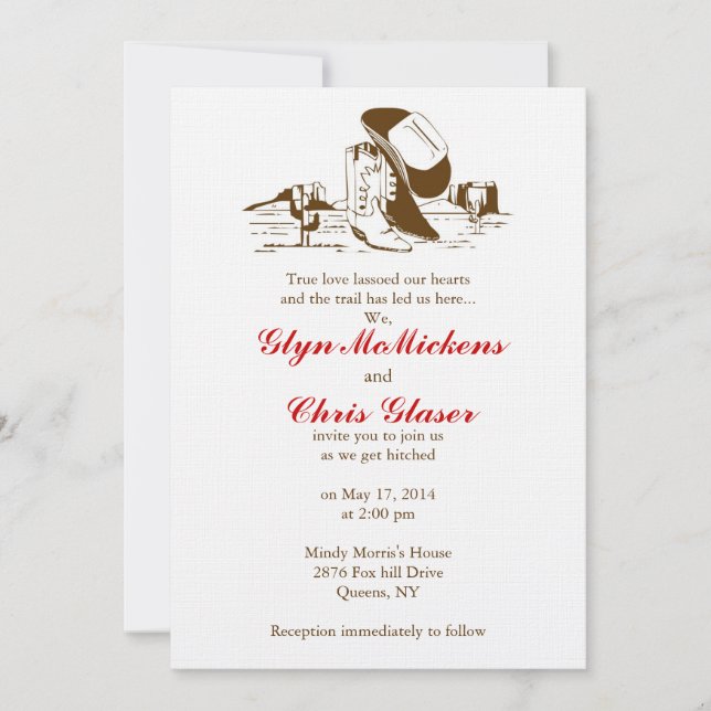Invitation Mariage occidental (Devant)