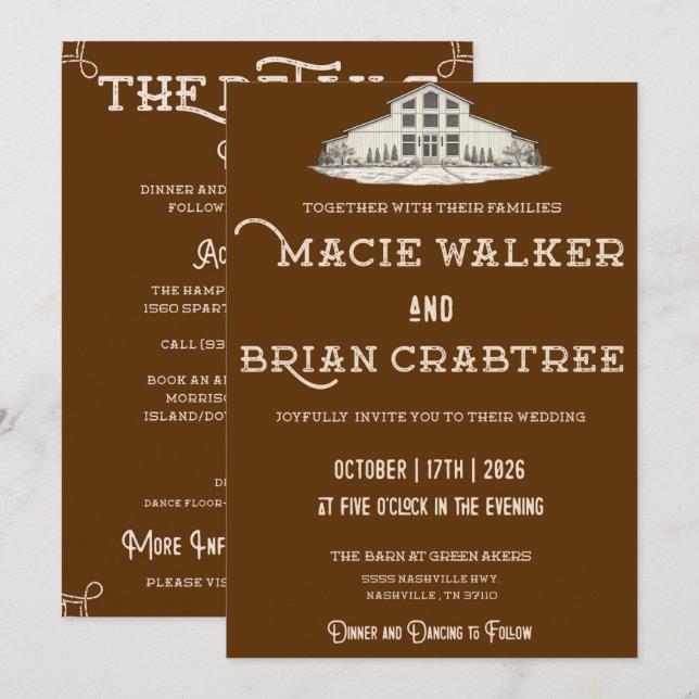 Invitation Mariage occidental (Devant / Derrière)