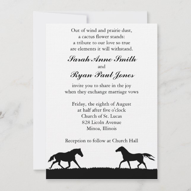 Invitation Mariage occidental (Devant)