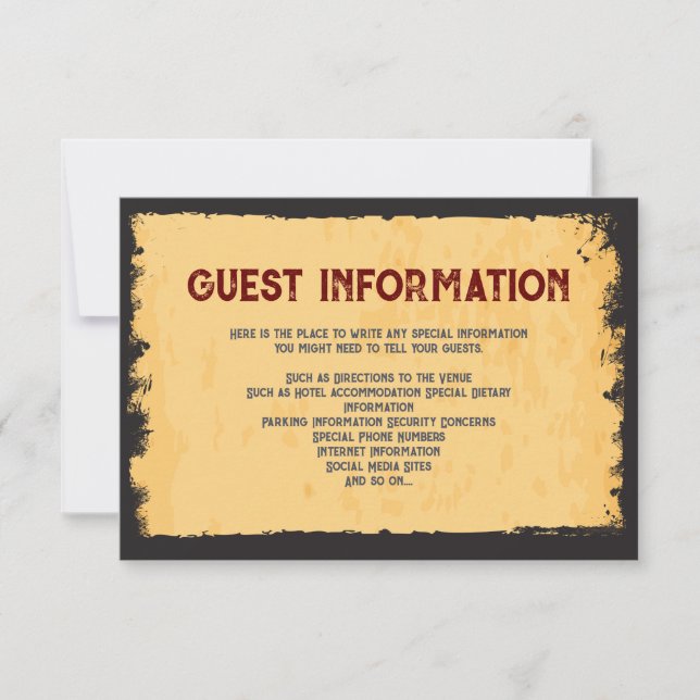 Invitation Mariage occidental rustique 🤠 Grunge Frame (Devant)