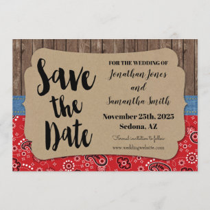 Invitation Mariage occidental sauver la date pays chic