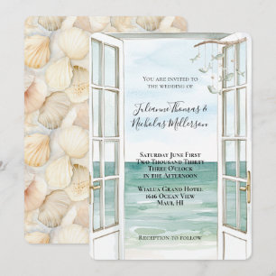 Invitation Mariage Ocean View Sea Shells