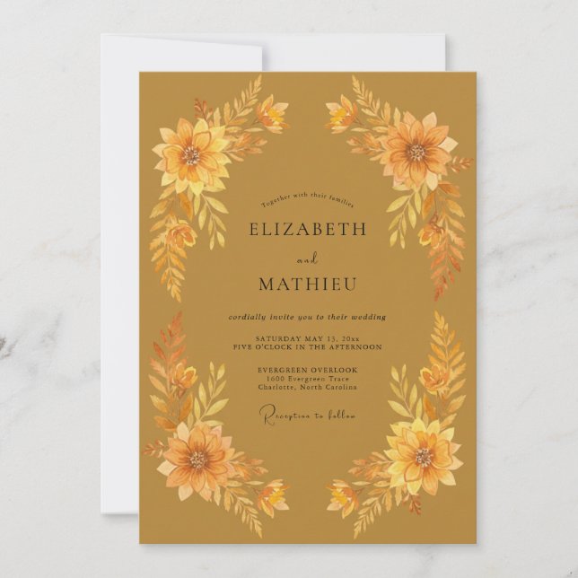 Invitation Mariage Ocra Souci Eucalyptus (Devant)