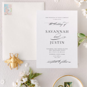 Invitation Mariage officiel de calligraphie noir et blanc